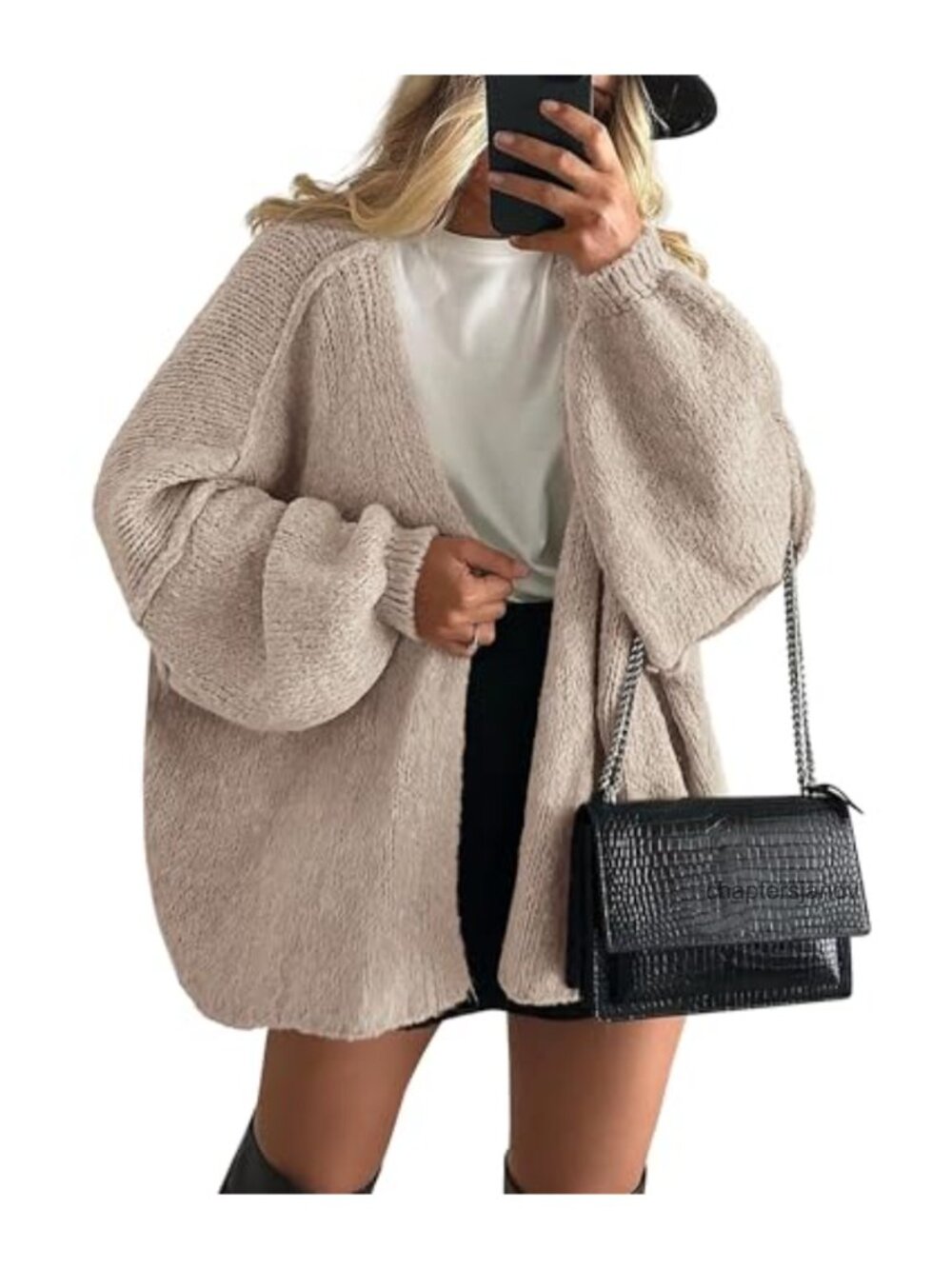 Oversized Open Front Cardigan Sweater Long Sleeve Knit Lightweight